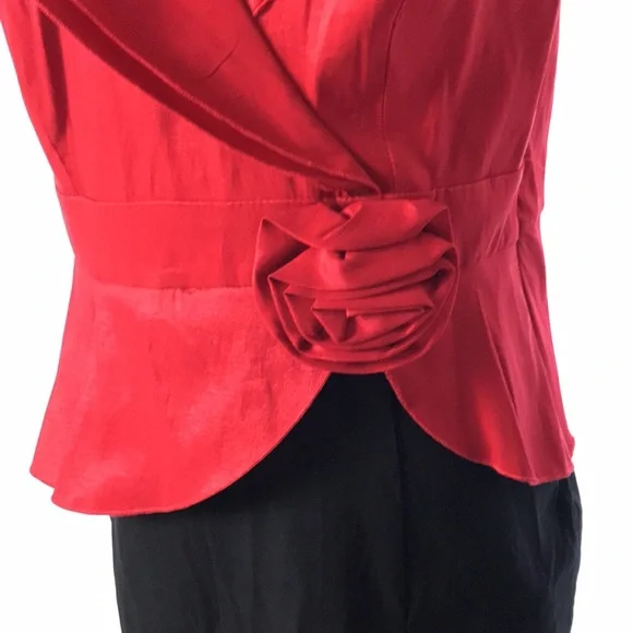 ❤️ Women’s Vintage MISS KIM Long Red & Black Formal Prom Sleeveless Dress Size? - Picture 5 of 11